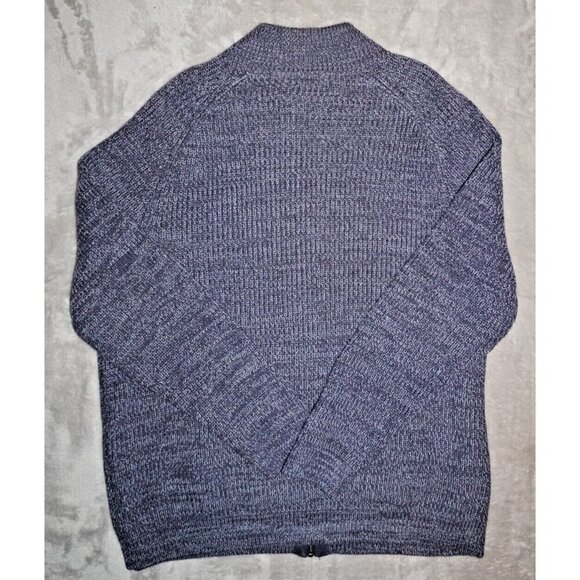 L.L. Bean Men's Blue Full Zip Sweater XL Tall Cotton Marled Knit - Picture 14 of 16